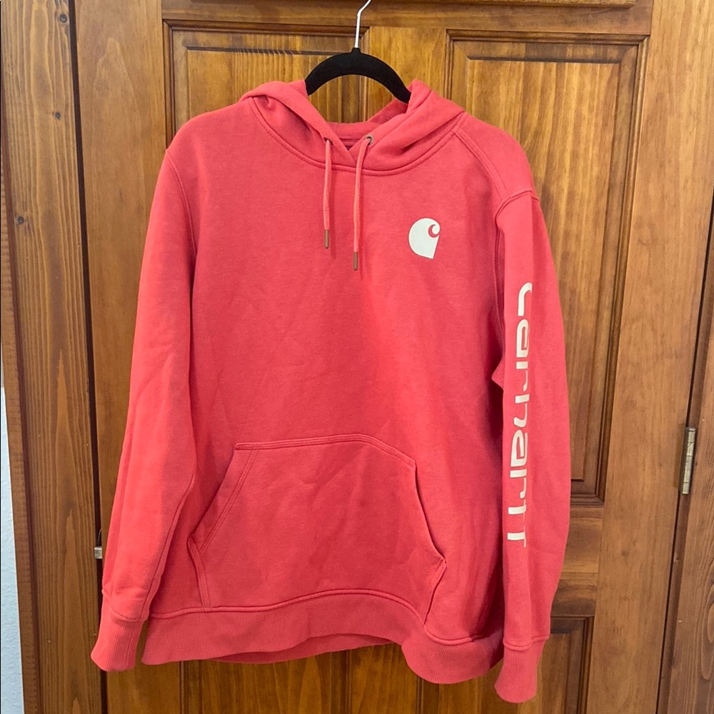 Carhartt Red Sweater with Hood and Logo